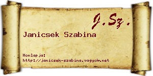 Janicsek Szabina névjegykártya